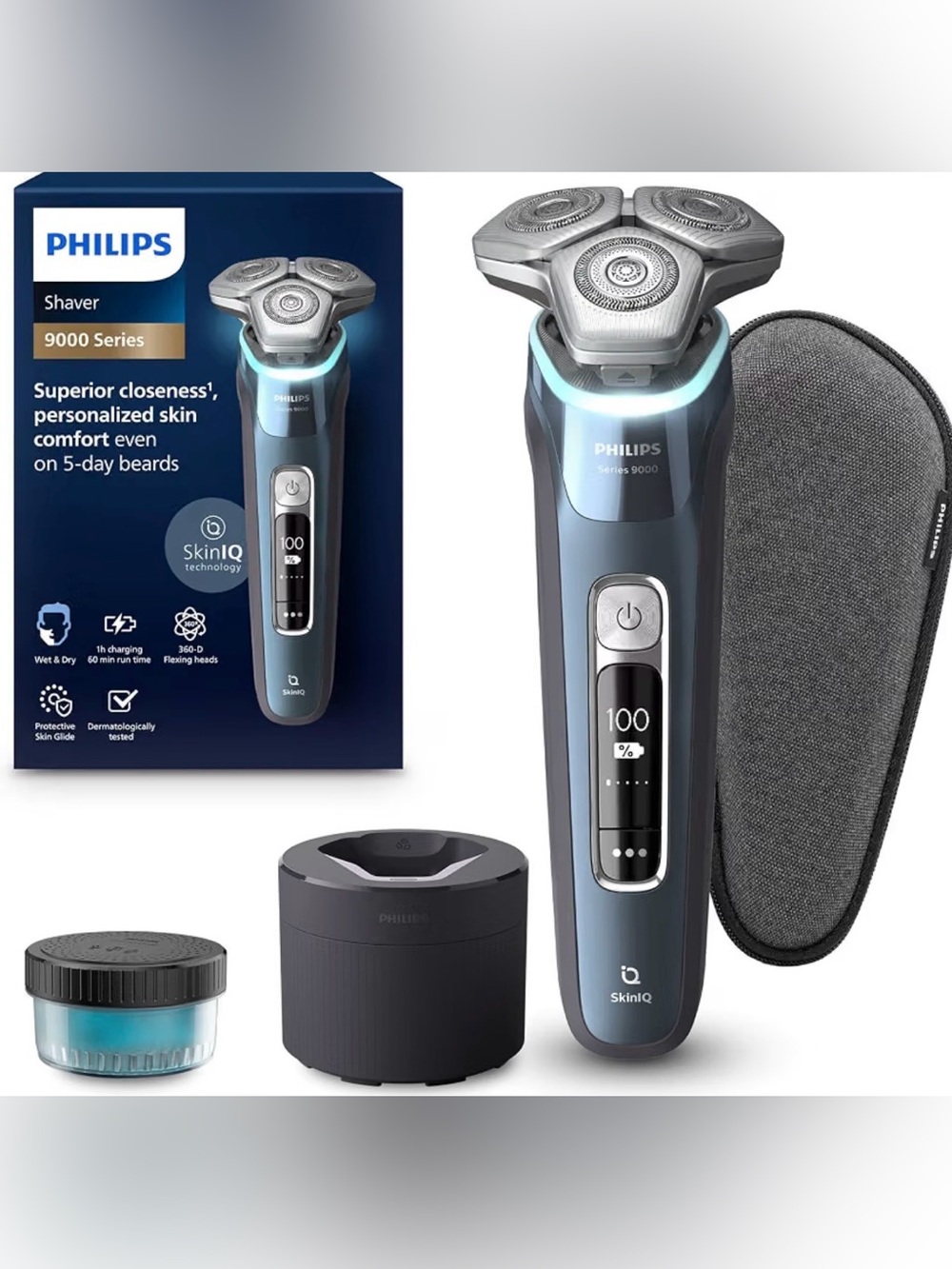 Philips Norelco Shaver 9000 Series S9982 SkinIQ Quick Clean Pod NEW